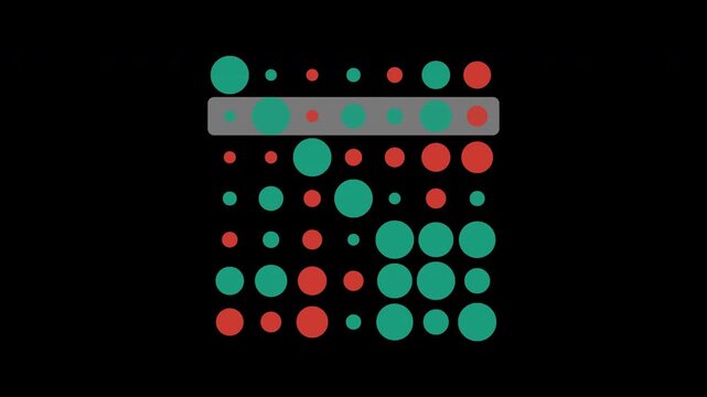Animated correlation matrix of bubbles with alpha channel