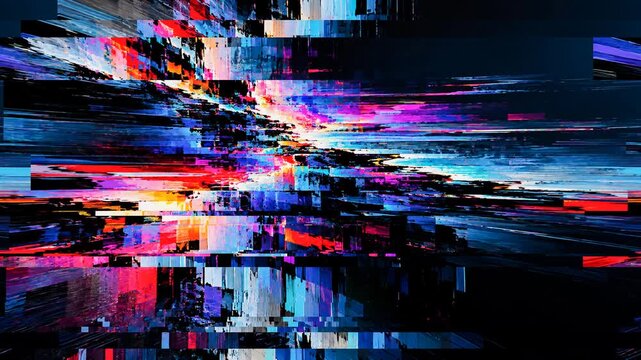画面の乱れと色ずれを表現した近未来テクノロジー背景