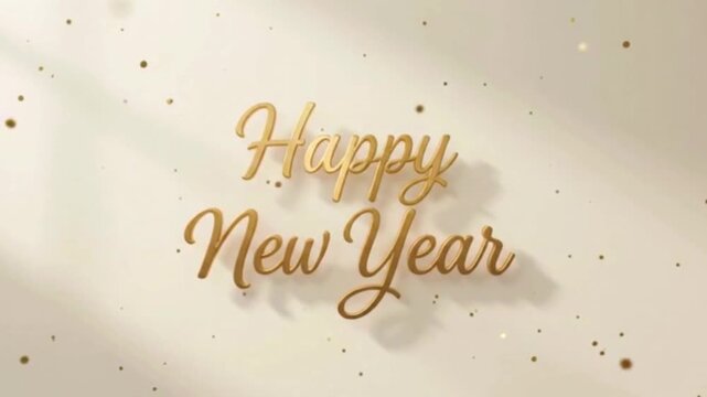 Elegant Golden Happy New Year Typography Festive Minimalist Background