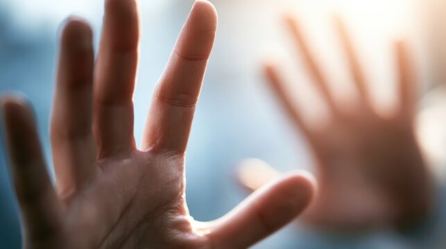Hands displaying a warning gesture convey caution, workplace safety, accident prevention, personal responsibility, and effective communication of potential hazards.
