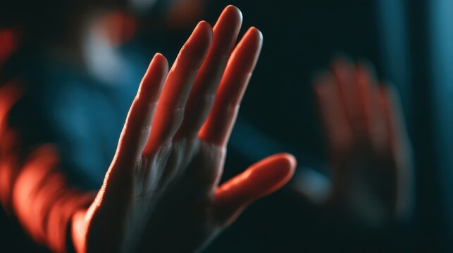 Raised hands signaling stop represent clear warnings, refusal of unsafe actions, hazard awareness, and the importance of maintaining personal safety.
