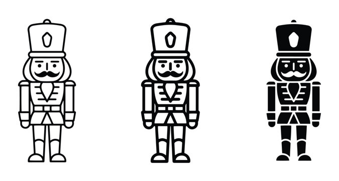 Nutcracker soldier icons for Christmas logo or sticker