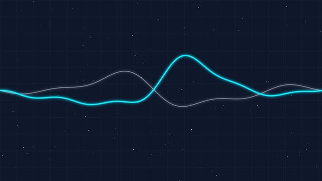 Deep Space Acoustic Frequency Visualizer Cyan Waveform for Smart Factory Telemetry and Sustainable Production Line