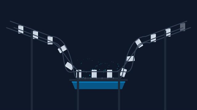 Industrial Automated Twist Track Can Rinser with Ionized Air and Water Spray for Commercial Media Campaign and Clean Technology