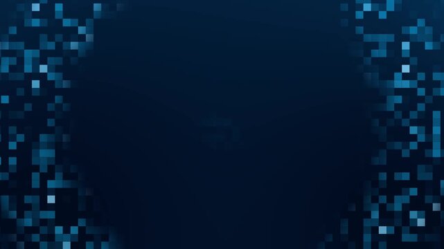 Blue Pixelated Digital Frame Background with Dark Copy Space
