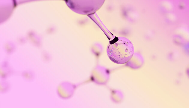 Transparent molecular structure 3d illustration