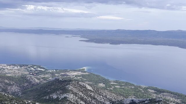 Sunset View of Hvar Island, Bol and Zlatni Rat from Vidova Gora, Brac, Croatia