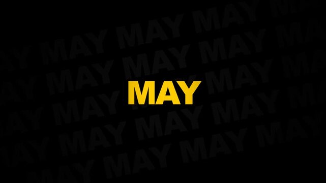 May text in yellow typography stands out centrally against a dark textured background.