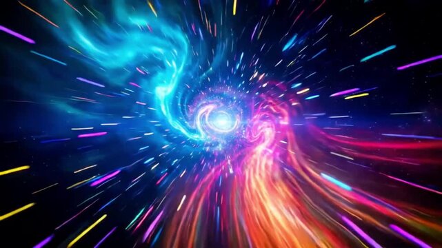 Warp drive light tunnel flying effect loop