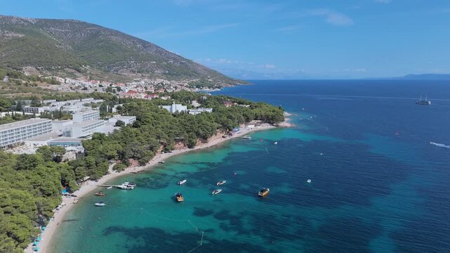 Aerial View of Bol and the Southern Coast of Brac Island, Croatia