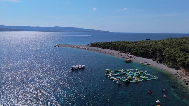 Aerial View of Zlatni Rat Beach on Brac Island, Croatia