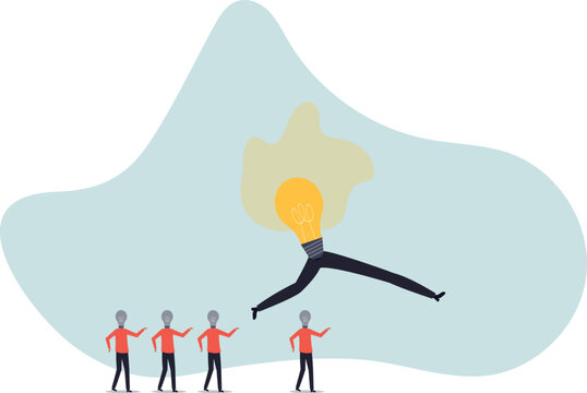Be different, leadership individuality or unique candidate, courage or determination to success, freedom,life and employment of people.flat design.