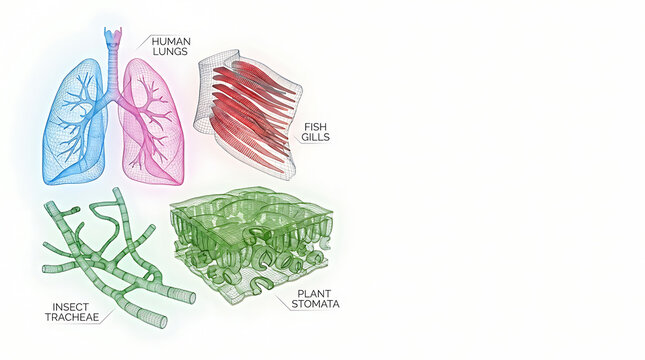 Diverse Biological Structures Lungs, Tracheae, and Plant Stomata for Respiration and Gas Exchange