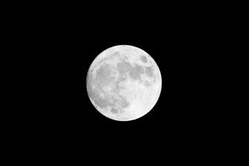 Full moon craters detail isolated black night sky 01 © Stephen