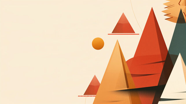 Abstract Bauhaus Geometric Christmas Background
