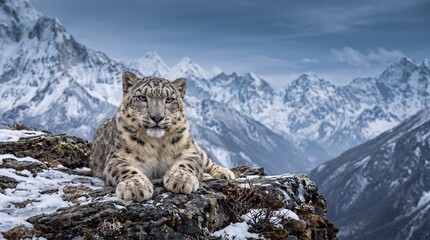 leopard in snow © Seyam