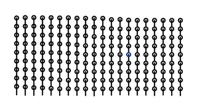 Black Bead Chain Pattern With Moving Blue Marker