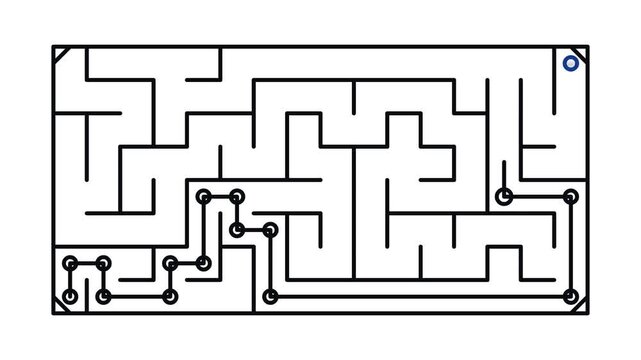 Animated Maze Puzzle With Marker Tracing Route