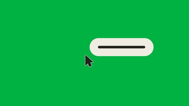 Cursor Clicking Loading Bar Animation on Green Screen