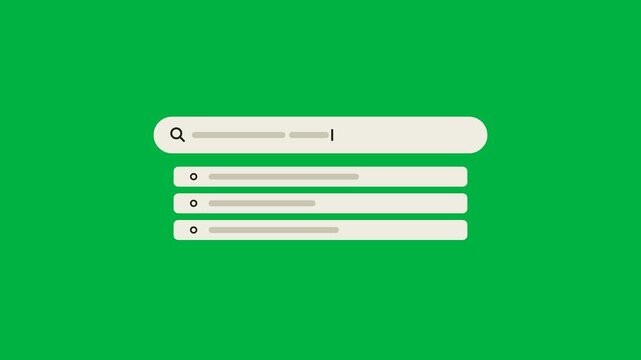 Animated Search Field With Suggestion List on Chroma Key