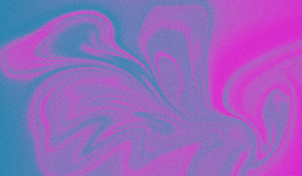 Abstract fluid marble background with grainy texture blue, purple and pink liquid psychedelic art vector design