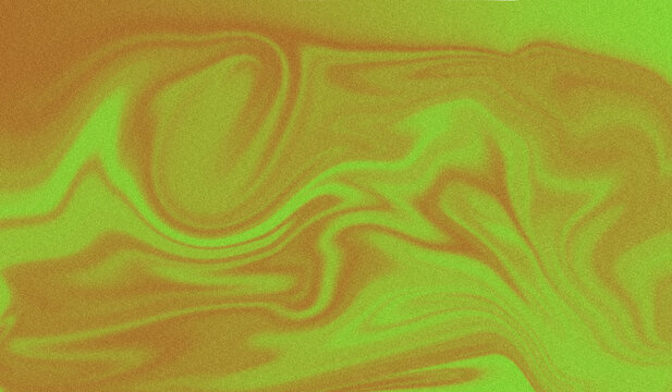 Abstract liquid marble background with vibrant green and earthy brown flowing colors, creating a fluid, organic, and textured artistic pattern with a grainy retro aesthetic