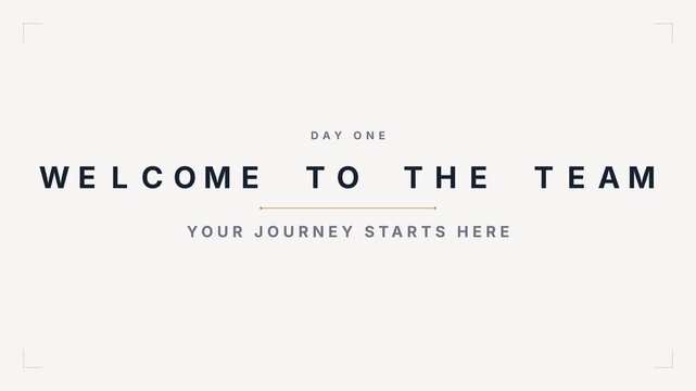 Welcome to the team modern corporate title card animation with day one message