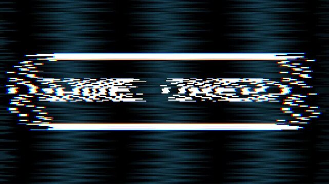 Glitch Effect Over Digital Screen With Horizontal Scanlines And Static Noise