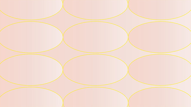Soft pink oval pattern with thin yellow outlines on a gradient background for