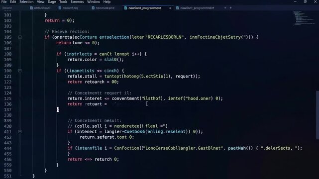 Video Showing Complex Software Development Process With Programming Syntax Written In A Dark Mode Code Editor Environment