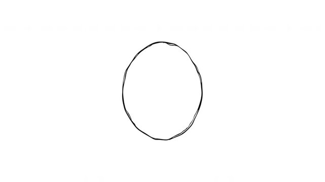 Circle For Selection And Highlighting Hand Drawn Doodle Animation. Round Outline And Marking Symbol. Interface Emphasis Element. 4K Loop With Alpha Channel.