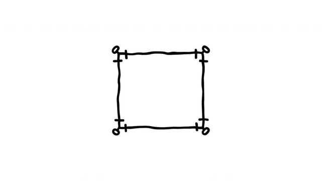 Scroll For Medieval Maps And Historical Documents Hand-Drawn Doodle Animation On Transparent Background. Parchment Frame And Antique Manuscript Border. Seamless Animated Icon.