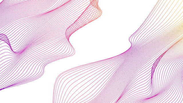 Abstract colorful wavy line pattern background vector graphic design template.