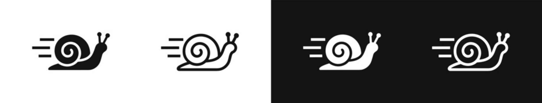 Fast snail speed motion animal icon set vector illustration