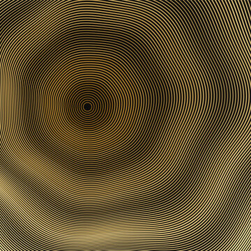 Fondo abstracto de anillos de c&iacute;rculos conc&eacute;ntricos negro y dorado