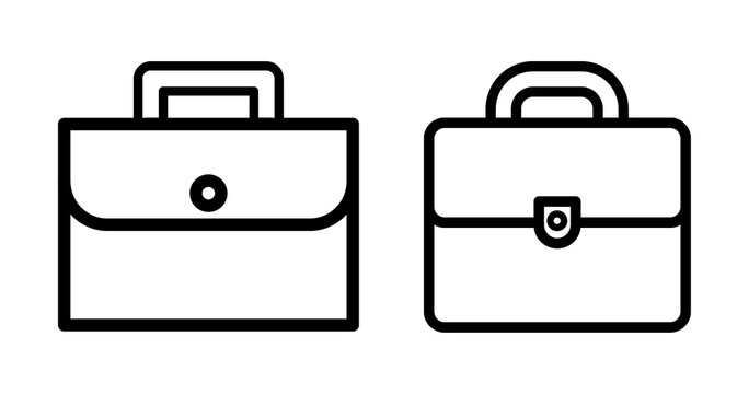 Professional briefcase and business bag icon set for office and corporate career concepts Png