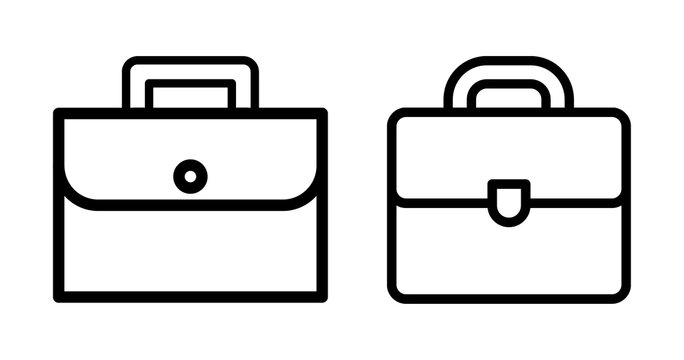 Professional briefcase and business bag icon set for office and corporate career concepts Png