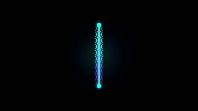 Abstract Cybernetic Neon Laser Emitter Array Seamless Loop with blue background