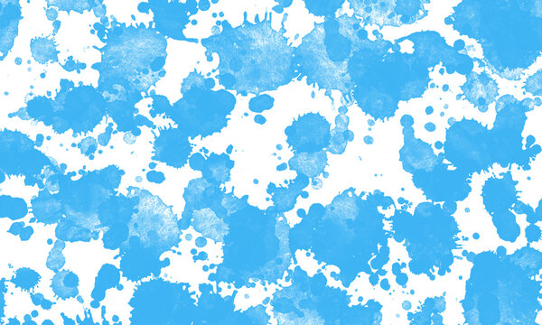 Abstract blue paint splatters on black background artistic texture for design and creative projects