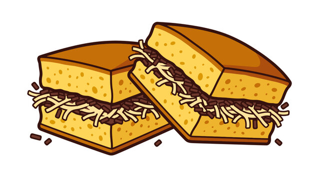 Vector Illustration of Sweet Indonesian Martabak Manis