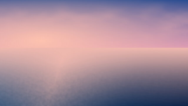 Serene Ocean Horizon Twilight Rose Indigo Widescreen Background