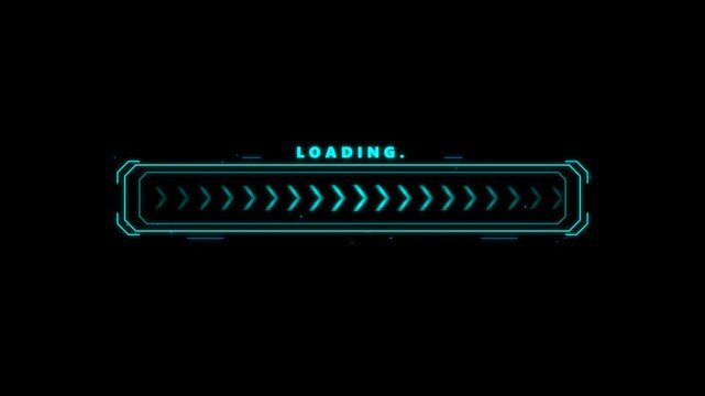Cyberpunk loading bar animation with futuristic neon ui elements