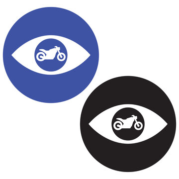 Motorcycle Inside Eye Vision Bike Rider Safety Awareness Vector Icon
