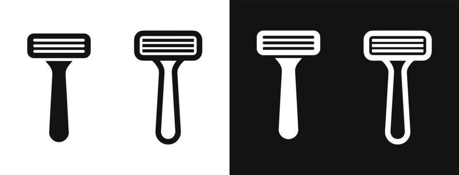 Disposable razor icon set vector illustration