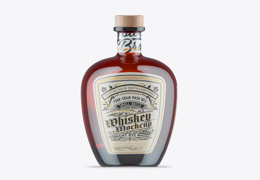 Vintage Whiskey Bottle Mockup for Distillery Packaging