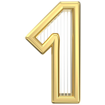 Gold 3D number one digit