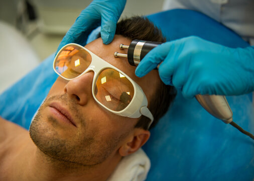 Male Facial Microcurrent Treatment.