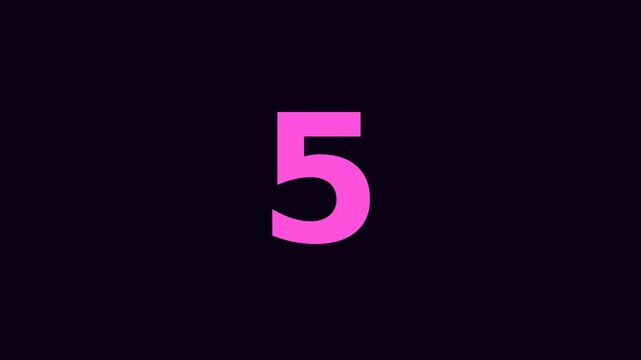 Neon Magenta Film Countdown Numbers on Black