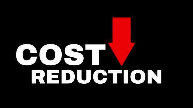 Quality control and company cost reduction. Successful organization strategy and management. cost reduction and improving quality. Money loss icon on black background. Animation Video 4K