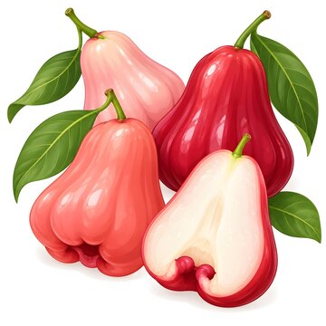 Jambu Air &mdash; Rose Bell Fruit. Blush Rose Wax Apples with Bell Shaped Silhouettes